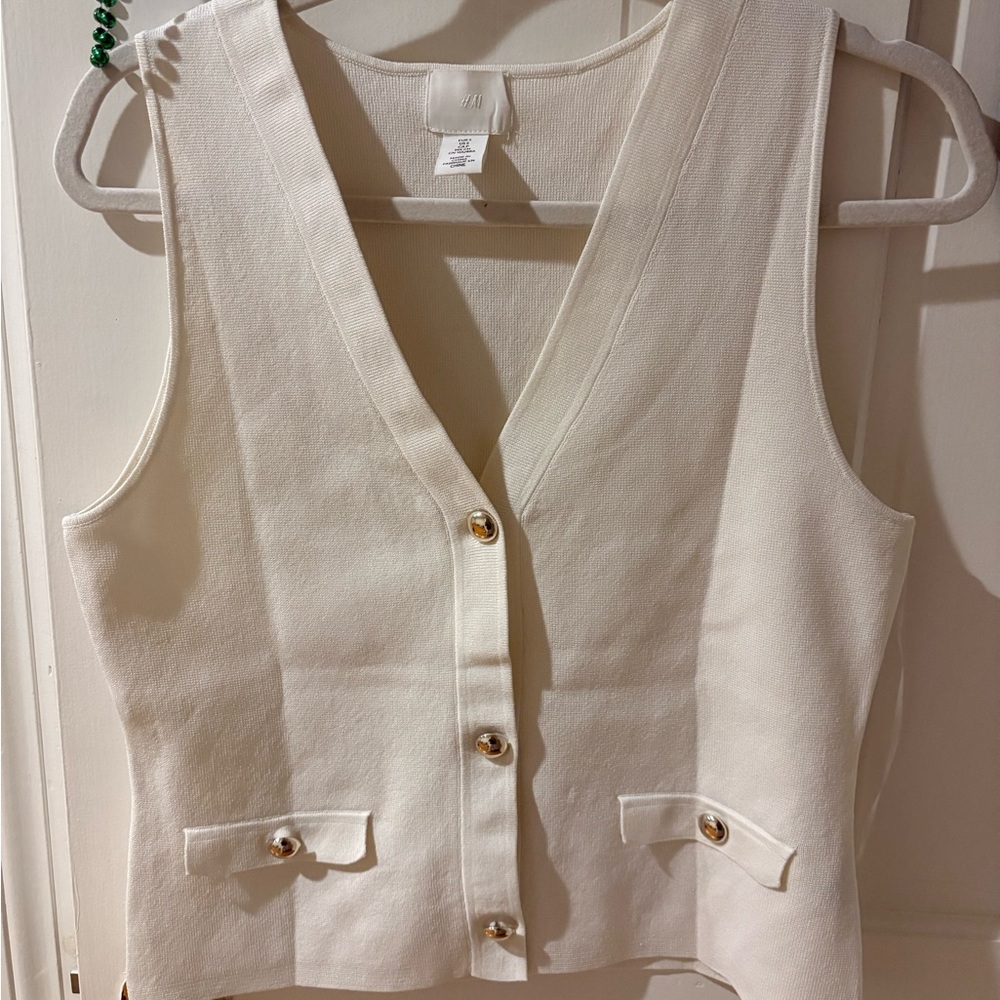 H&M Cream Button-Up Vest